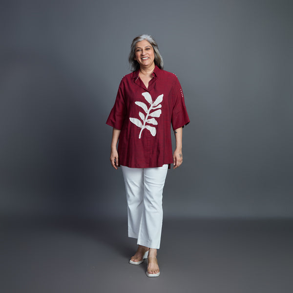 GIN Oversize shirt - Dark Red