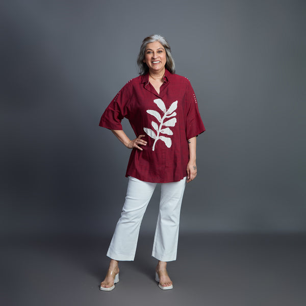 GIN Oversize shirt - Dark Red