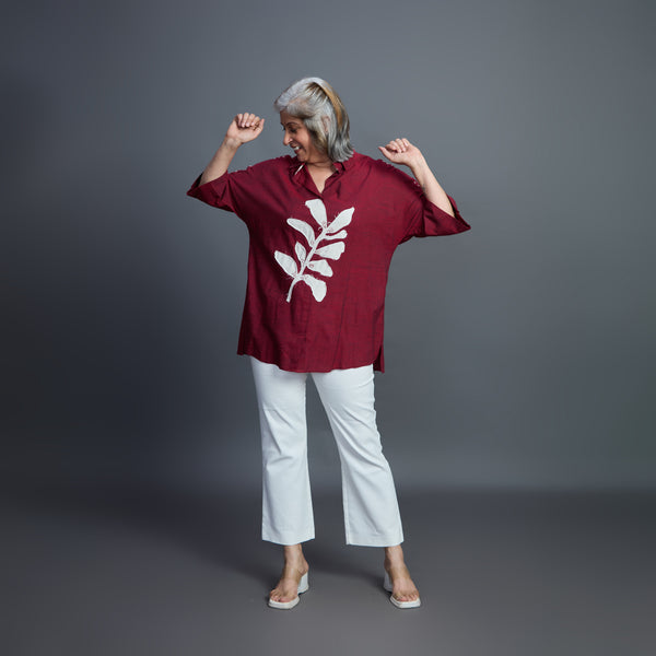 GIN Oversize shirt - Dark Red