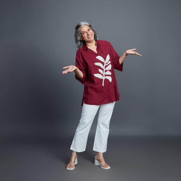 GIN Oversize shirt - Dark Red