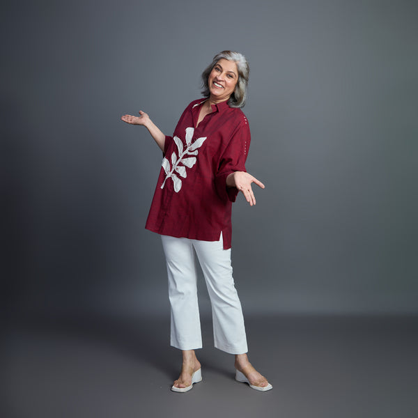 GIN Oversize shirt - Dark Red