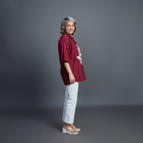 GIN Oversize shirt - Dark Red