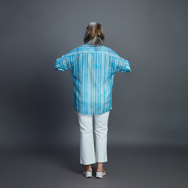 GIN Oversize shirt - Blue Ivory