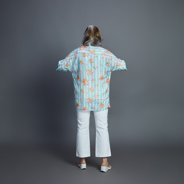 GIN Oversize shirt - Sky Blue Ivory