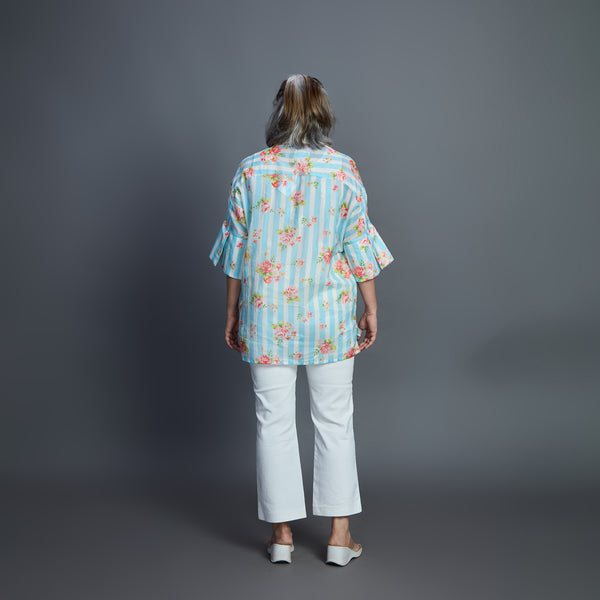 GIN Oversize shirt - Sky Blue Ivory