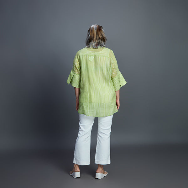 GIN Oversize shirt - Green Ivory
