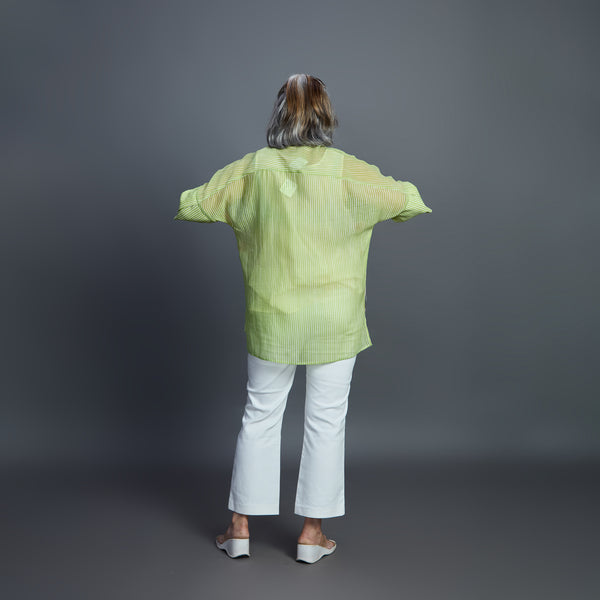 GIN Oversize shirt - Green Ivory
