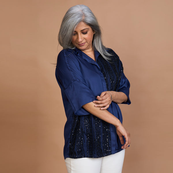 GIN Shirt - Navy Blue