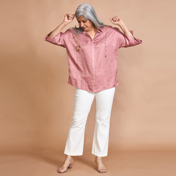 GIN Oversize Shirt - ROSE GARDEN Combination