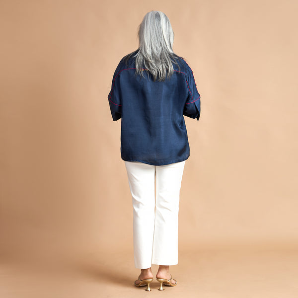 GIN Oversize Shirt - Midnight Blue