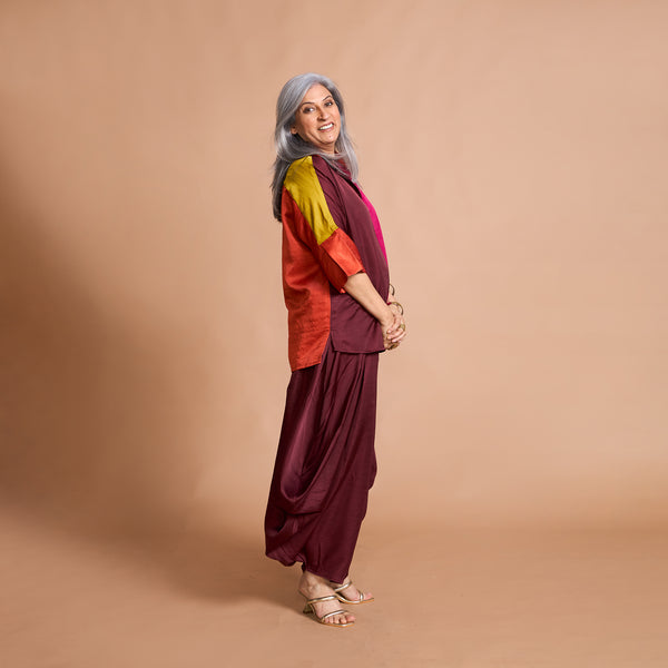 GIN shirt + Goro Dhoti pants Set - PUSHKAR Combination