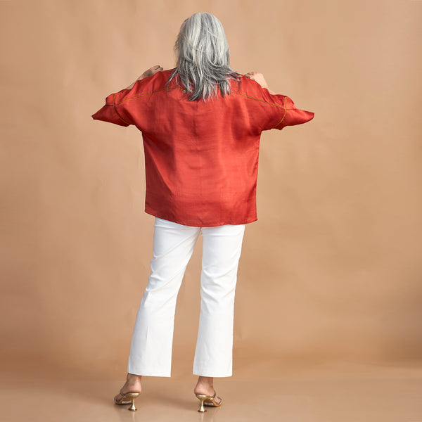 GIN Oversize Shirt - Burnt Orange