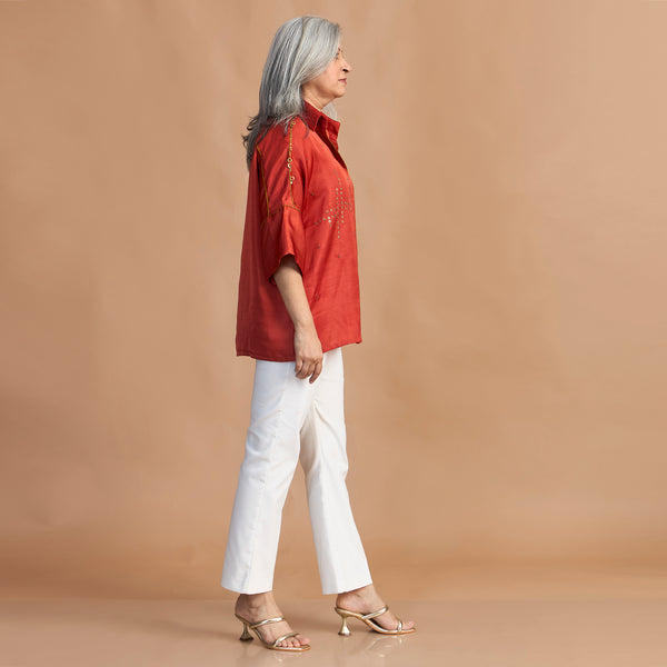 GIN Oversize Shirt - Burnt Orange