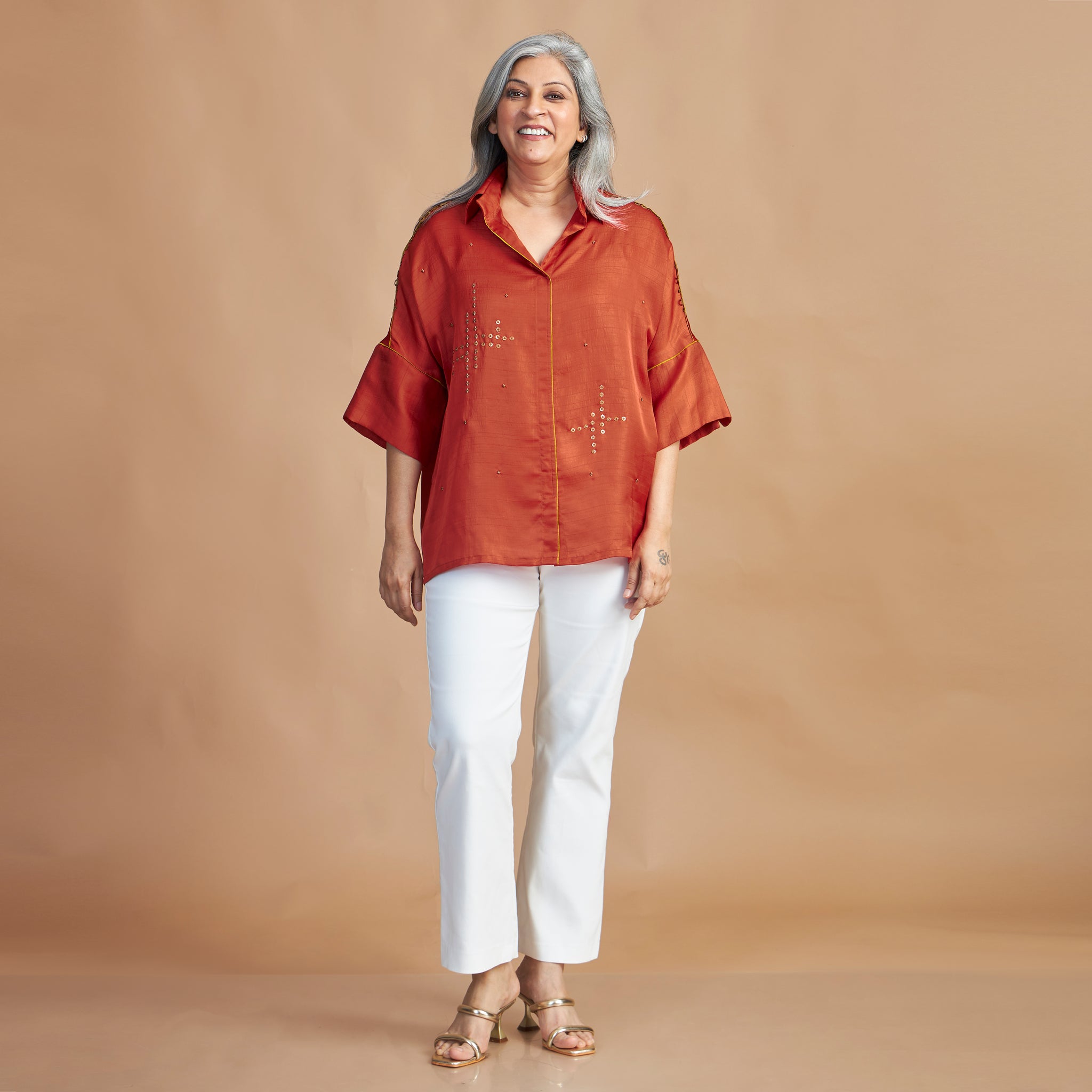 GIN Oversize Shirt - Burnt Orange