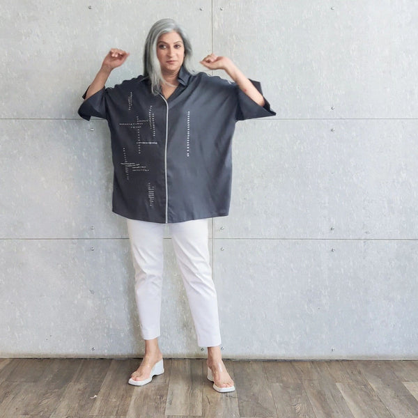 GIN Oversize shirt - Slate Grey