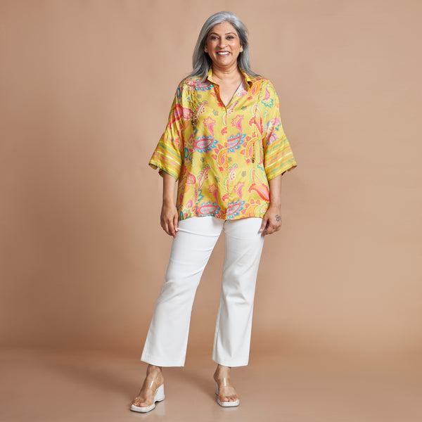 KARMA Oversize Shirt - Lemon Floral (PROMO)
