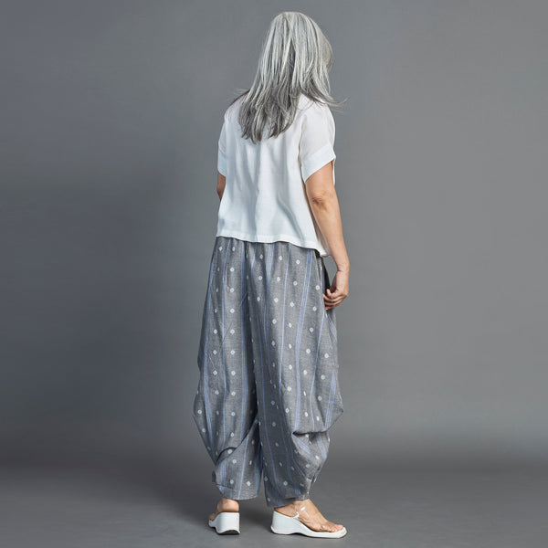 GORO Pants - Grey Ivory cotton weave