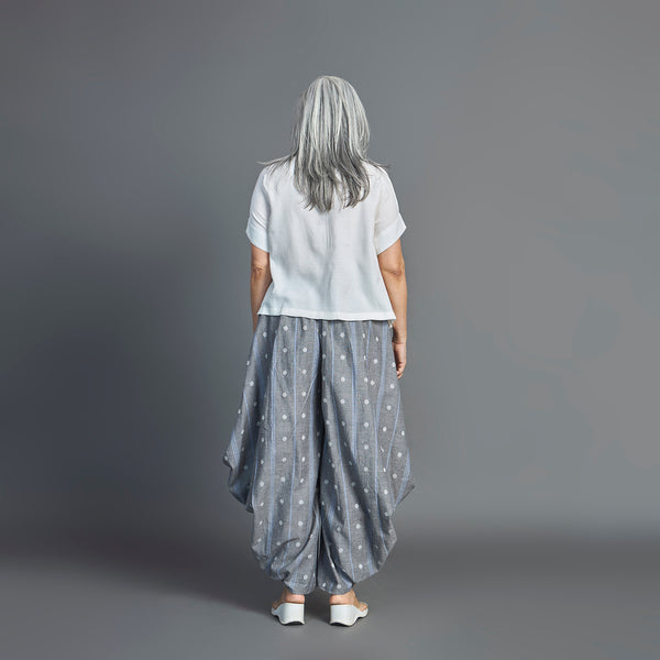 GORO Pants - Grey Ivory cotton weave (LAST PIECES)