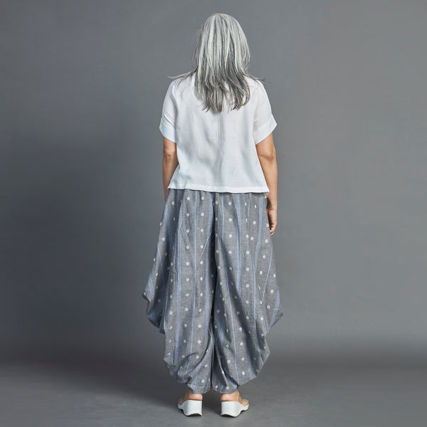 GORO Pants - Grey Ivory cotton weave