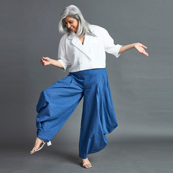 GORO Pants - Dark Blue chambray cotton (SALE)