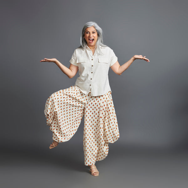 GORO Pants - Ecru floral Flex