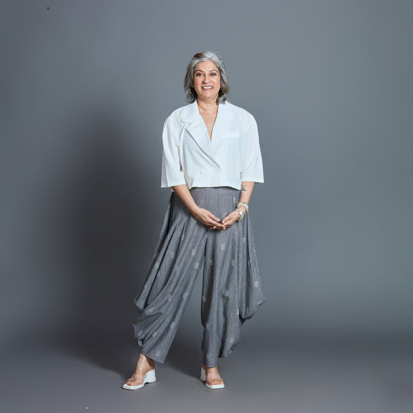 GORO Pants - Grey Ivory Cotton Weave 2