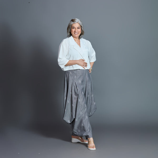GORO Pants - Grey Ivory Cotton Weave 2