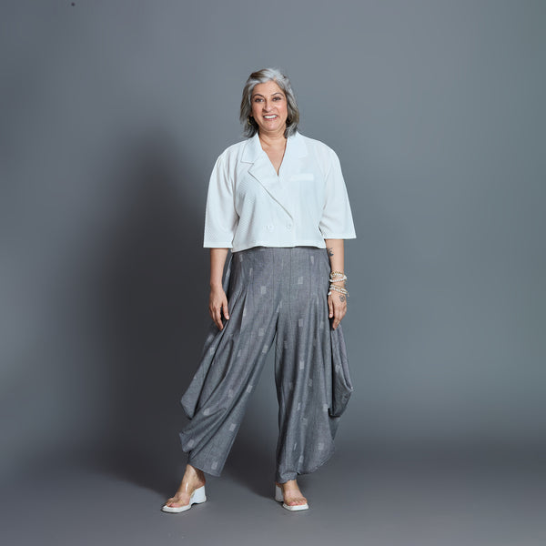 GORO Pants - Grey Ivory Cotton Weave 2