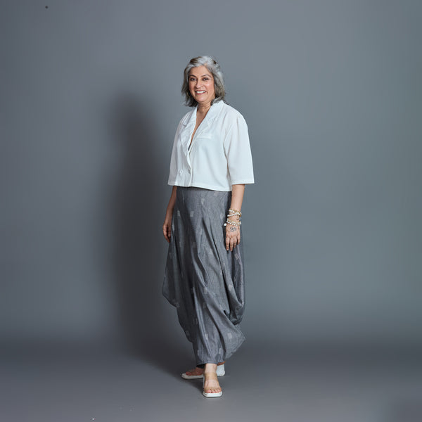 GORO Pants - Grey Ivory Cotton Weave 2