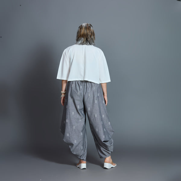 GORO Pants - Grey Ivory Cotton Weave 2