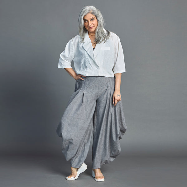 GORO Pants - Grey chambray cotton