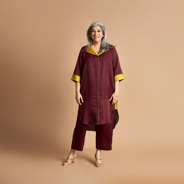 INAAYA Tunic Set - Burgundy