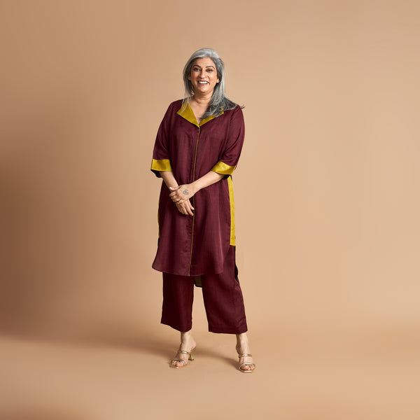 INAAYA Tunic Set - Burgundy