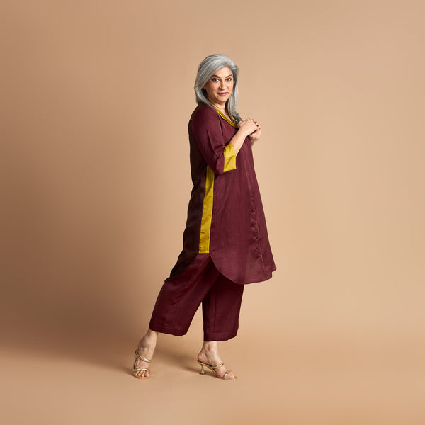 INAAYA Tunic Set - Burgundy