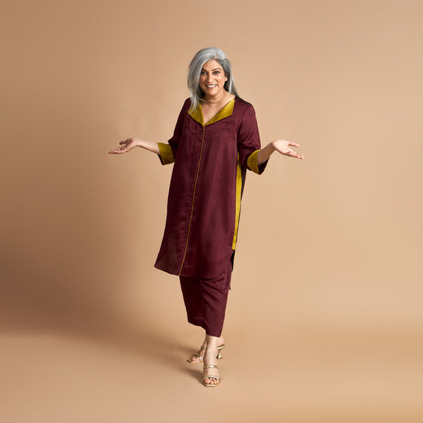 INAAYA Tunic Set - Burgundy