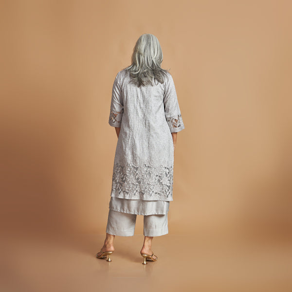 INDU Cutwork jacket Set- Grey (LAST PIECE)