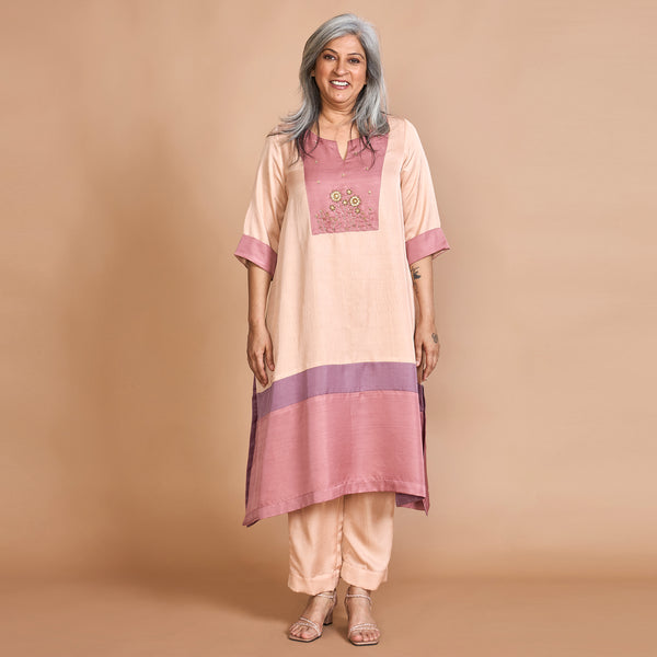 IRA A-Line Kurta Set - ROSE GARDEN Combination