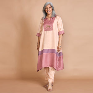 IRA A-Line Kurta Set - ROSE GARDEN Combination