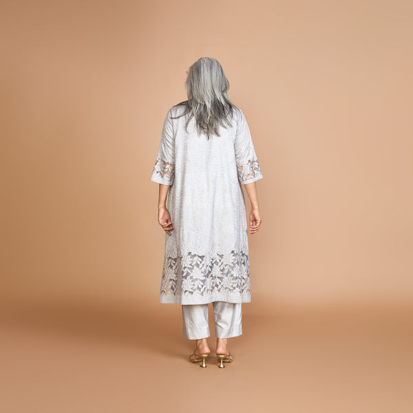 IRA A-Line Kurta Set - Grey Cutwork (LAST PIECES)