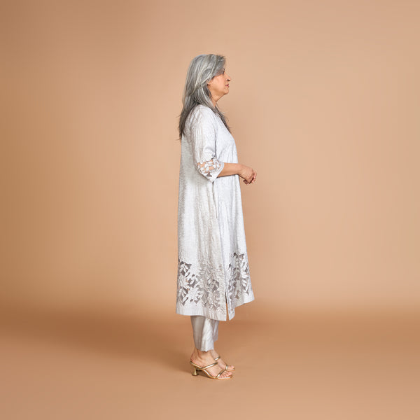 IRA A-Line Kurta Set - Grey Cutwork (LAST PIECES)