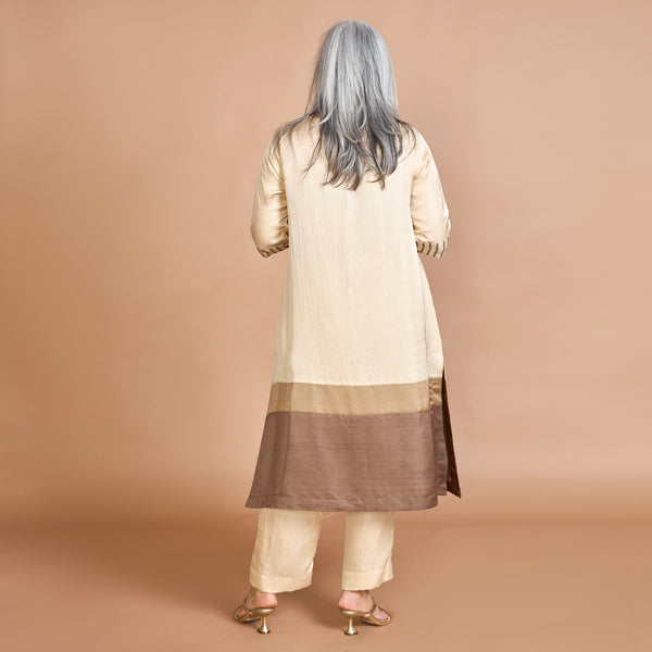 IRA A-Line Kurta Set - Mocha Mouse Combination