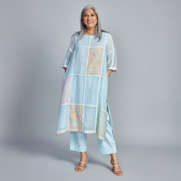 IRA A-Line Kurta Set - Baby Blue