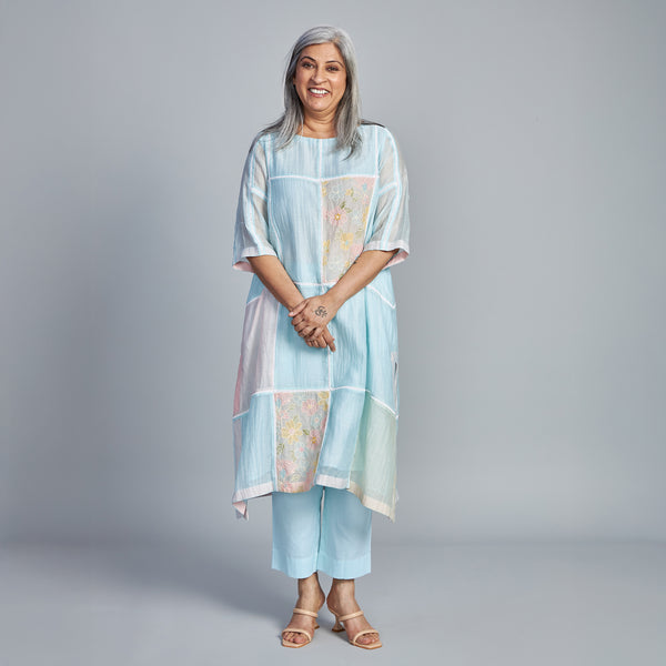 IRA A-Line Kurta Set - Baby Blue