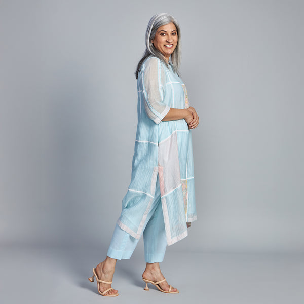 IRA A-Line Kurta Set - Baby Blue