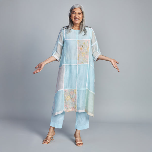 IRA A-Line Kurta Set - Baby Blue