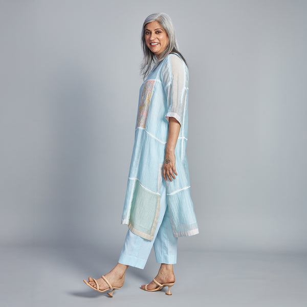 IRA A-Line Kurta Set - Baby Blue