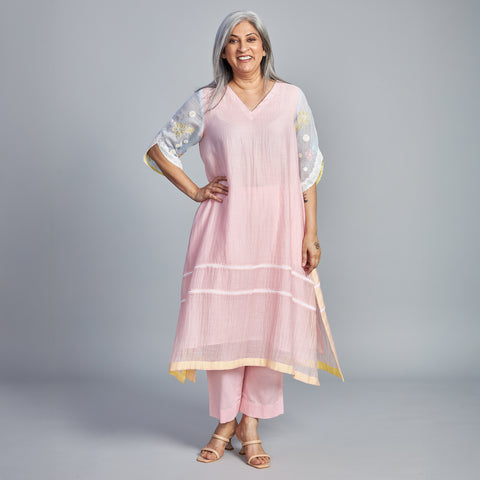 IRA A-Line Kurta Set - Baby Pink