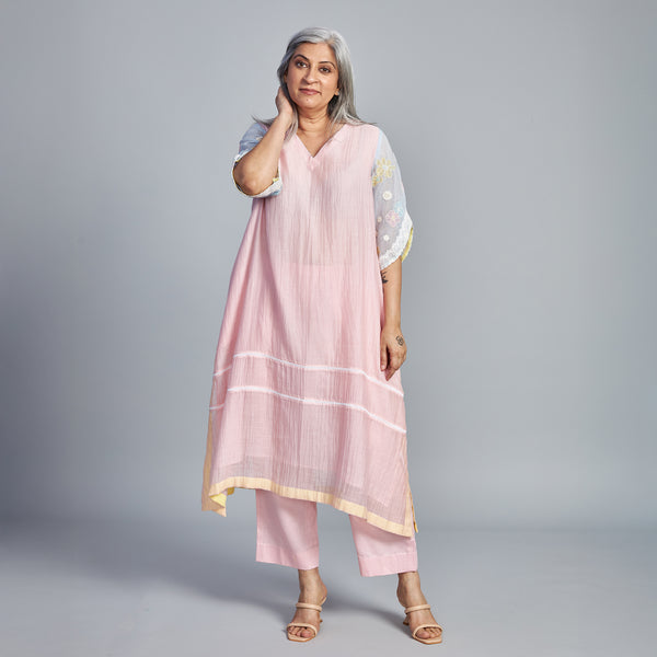 IRA A-Line Kurta Set - Baby Pink