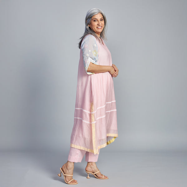 IRA A-Line Kurta Set - Baby Pink