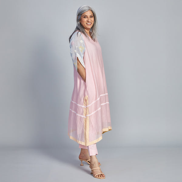 IRA A-Line Kurta Set - Baby Pink
